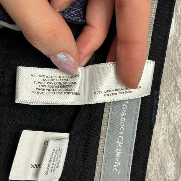 Cutter & Buck CB DryTec Blue Micro Grid Mens 32 Flat Front Golf Chino Shorts EUC - Picture 5 of 10